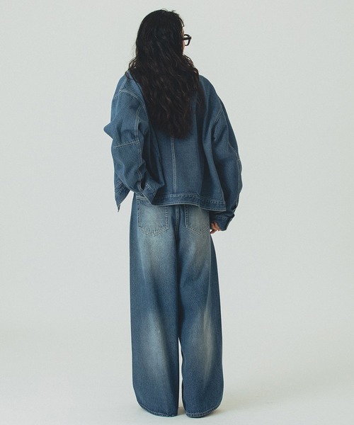 ROSE BUD（ローズバッド）の「DENIM JACKET（デニムジャケット・レディース・ライトインディゴブルー/バーガンディー・ONE SIZE）」の21枚目の写真