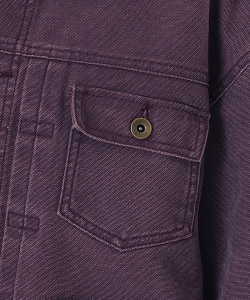 ROSE BUD（ローズバッド）の「DENIM JACKET（デニムジャケット・レディース・ライトインディゴブルー/バーガンディー・ONE SIZE）」の6枚目の写真