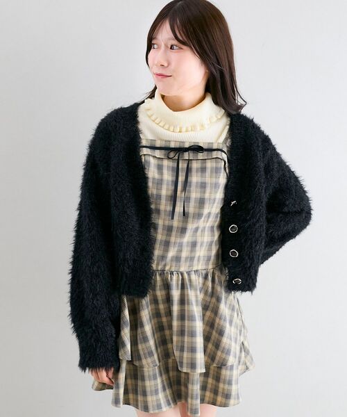 MAJESTIC LEGON（マジェスティックレゴン）の「フードボレロ×ミニキャミワンピセット（ワンピース・レディース・ベージュ系その他2/ベージュ/ブラック系その他・MEDIUM）」の8枚目の写真