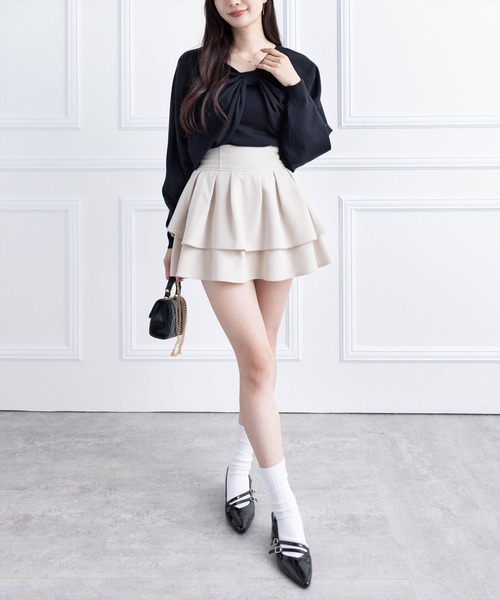 clear（クリア）の「マルチwayリボンアンサンブルニットトップス[着回し力抜群 ガーリー]（ニット/セーター・レディース・ボルドー/ブラック/アイボリー/グレー/ブラウン・F）」の21枚目の写真