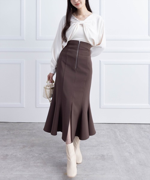 clear（クリア）の「マルチwayリボンアンサンブルニットトップス[着回し力抜群 ガーリー]（ニット/セーター・レディース・ボルドー/ブラック/アイボリー/グレー/ブラウン・F）」の20枚目の写真