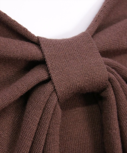 clear（クリア）の「マルチwayリボンアンサンブルニットトップス[着回し力抜群 ガーリー]（ニット/セーター・レディース・ボルドー/ブラック/アイボリー/グレー/ブラウン・F）」の14枚目の写真