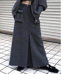 UND TWEED WORK DETAIL SKIRT