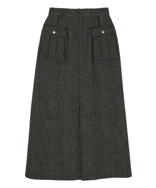 Ameri（アメリ）の「UND TWEED WORK DETAIL SKIRT（スカート・レディース・チャコールグレー/ブラウン・MEDIUM/SMALL）」の7枚目の写真