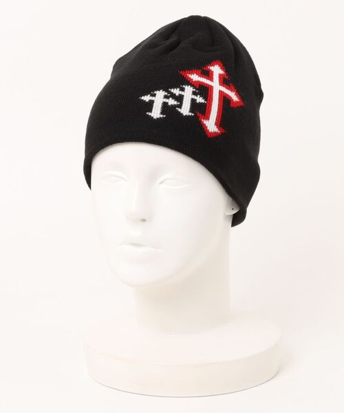 セール】シングルニットビーニー/クロス/ユニセックス（ニットキャップ