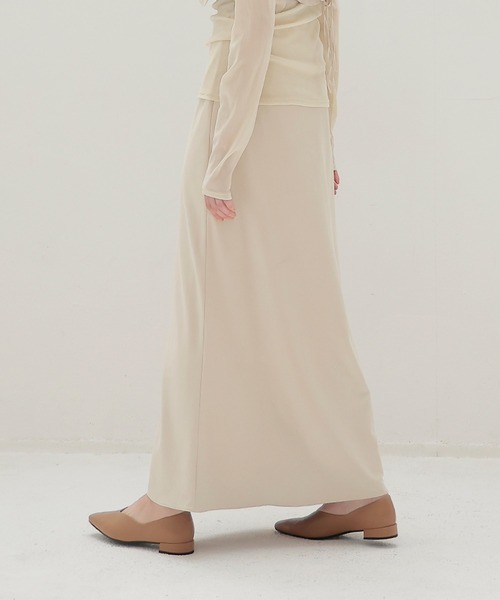 DRESSLAVE（ドレスレイブ）の「suede long skirt(スエードロングスカート)（スカート・レディース・ホワイト/ブラウン・38/36）」の3枚目の写真