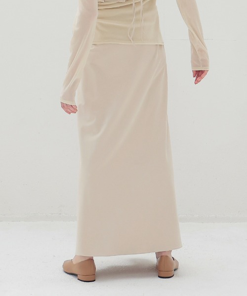 DRESSLAVE（ドレスレイブ）の「suede long skirt(スエードロングスカート)（スカート・レディース・ホワイト/ブラウン・38/36）」の4枚目の写真