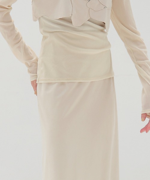 DRESSLAVE（ドレスレイブ）の「suede long skirt(スエードロングスカート)（スカート・レディース・ホワイト/ブラウン・38/36）」の5枚目の写真