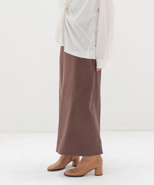 DRESSLAVE（ドレスレイブ）の「suede long skirt(スエードロングスカート)（スカート・レディース・ホワイト/ブラウン・38/36）」の15枚目の写真