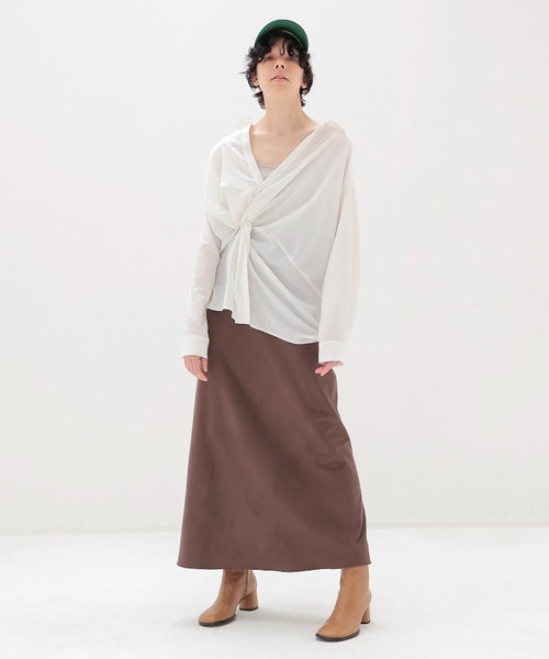 DRESSLAVE（ドレスレイブ）の「suede long skirt(スエードロングスカート)（スカート・レディース・ホワイト/ブラウン・38/36）」の18枚目の写真