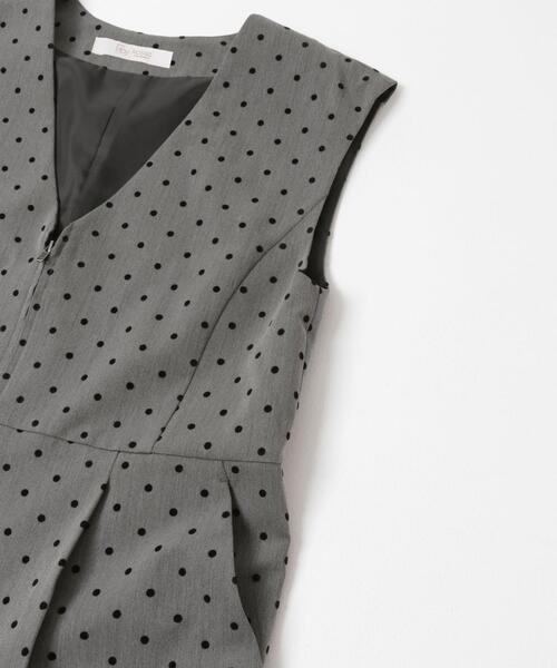 F by ROSSO（エフバイロッソ）の「F by ROSSO　フロッキードットオールインワン（サロペット/オーバーオール・レディース・グレー/ブラック・36/38）」の3枚目の写真