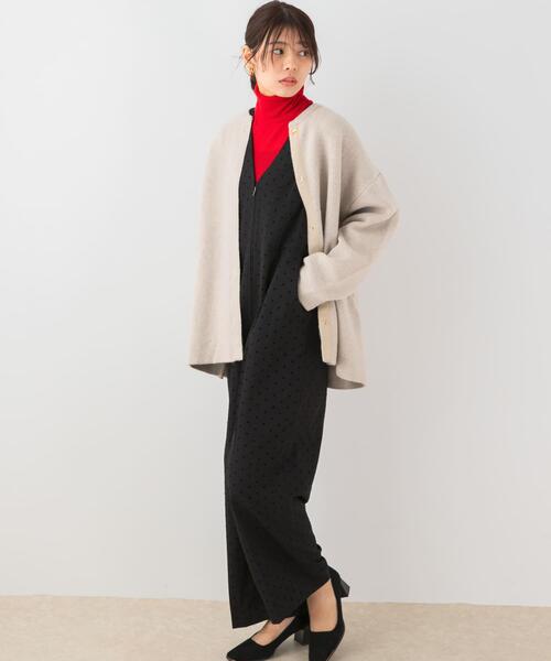 F by ROSSO（エフバイロッソ）の「F by ROSSO　フロッキードットオールインワン（サロペット/オーバーオール・レディース・グレー/ブラック・36/38）」の8枚目の写真