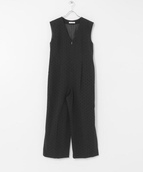 F by ROSSO（エフバイロッソ）の「F by ROSSO　フロッキードットオールインワン（サロペット/オーバーオール・レディース・グレー/ブラック・36/38）」の9枚目の写真