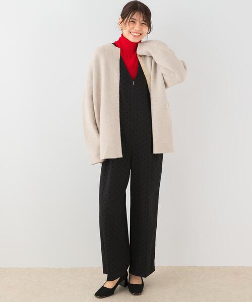 セール】F by ROSSO フロッキードットオールインワン（サロペット