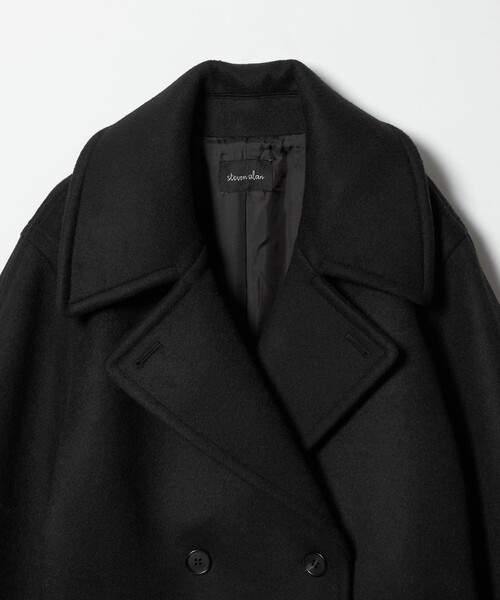 スティーブンアラン　ロングコート　黒 Steven Alan＞ウール カシミヤ テント ロング コート
