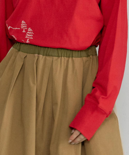 POU DOU DOU（プードゥドゥ）の「2wayバイカラータックスカート（スカート・レディース・ベージュ/ブルー系/カーキ・M）」の15枚目の写真