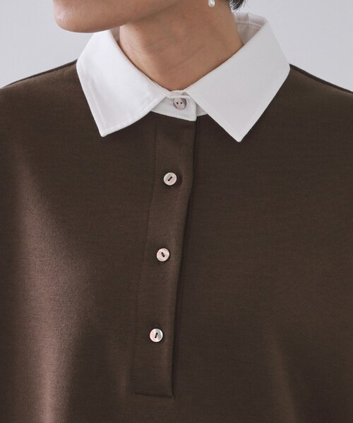 OPAQUE.CLIP(オペークドットクリップ)の「ポロ衿配色ミニワンピース【洗濯機OK】(ワンピース・レディース・ブラック/ブラウン系その他・36/38/40)」の16枚目の写真