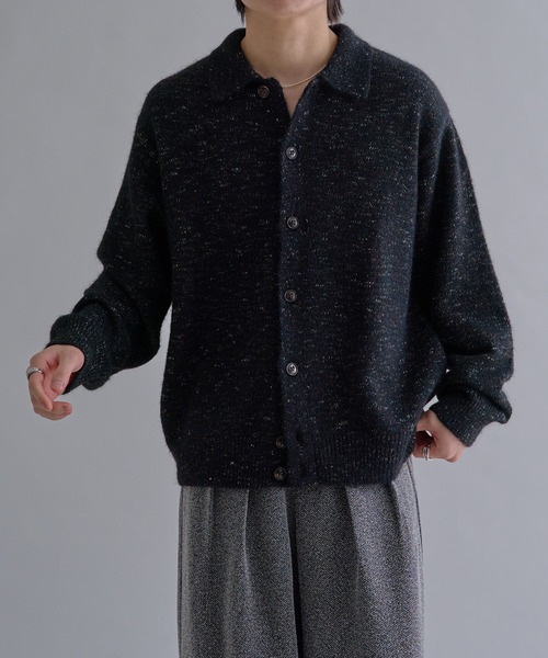 vintage ニットシャツ ウールブレンドメランジルーズニットシャツ（ニット/セーター）｜epnok