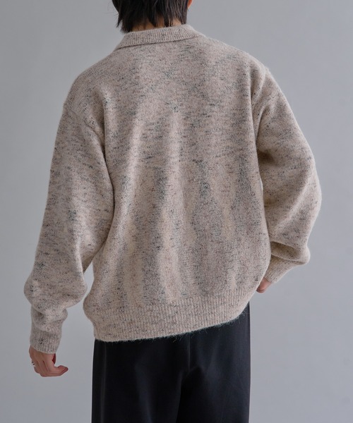epnok(エプノック)の「ウールブレンドメランジルーズニットシャツ(ニット/セーター・メンズ・ダークブラウン/ブラック/ネイビー/ベージュ・LARGE/MEDIUM/SMALL)」の18枚目の写真