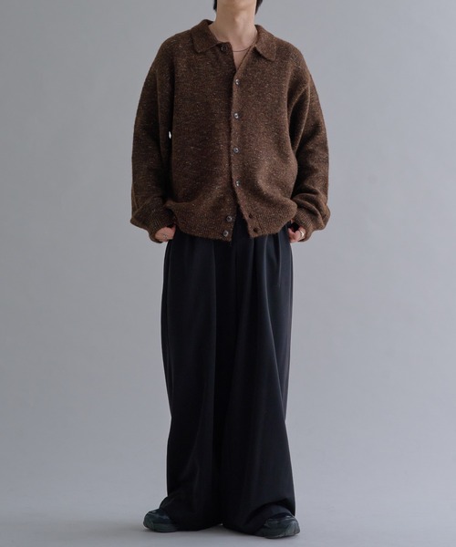 ウールブレンドメランジルーズニットシャツ（ニット/セーター）｜epnok
