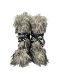 Never mind the XU（ネバーマインドザエックスユー）の「【Never mind the XU】belt fur boots / 【ネバーマインド ザ エックスユー】ベルトファーブーツ <着用動画あり>（ブーツ）」