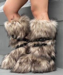 Never mind the XU（ネバーマインドザエックスユー）の「【Never mind the XU】belt fur boots / 【ネバーマインド ザ エックスユー】ベルトファーブーツ <着用動画あり>（ブーツ）」