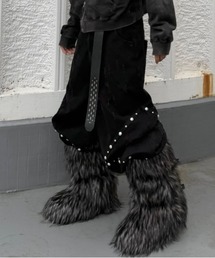 Never mind the XU（ネバーマインドザエックスユー）の「【Never mind the XU】belt fur boots / 【ネバーマインド ザ エックスユー】ベルトファーブーツ <着用動画あり>（ブーツ）」