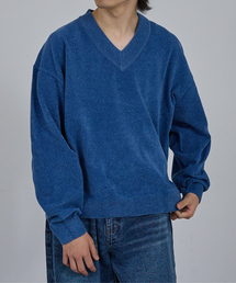 AH ABAHOUSE（エーエイチアバハウス）の「HIGH GAUGE MOLE CROPPED V-NECK KNIT/ ハイゲージモール クロップド Vネックニット（ニット/セーター）」