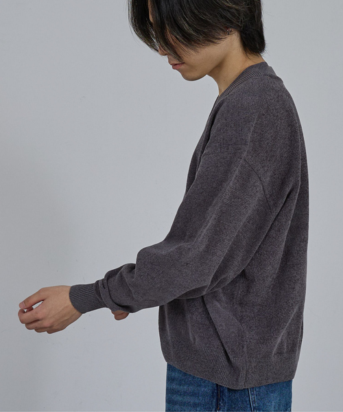 AH ABAHOUSE（エーエイチアバハウス）の「HIGH GAUGE MOLE CROPPED V-NECK KNIT/ ハイゲージモール クロップド Vネックニット（ニット/セーター・メンズ・ブラック/グレー/ブルー/ワイン・44/46/48）」の15枚目の写真
