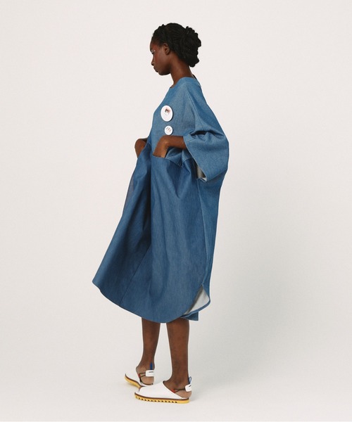 bedsidedrama（ベットサイドドラマ）の「Dress Maxi One-piece（ワンピース・レディース・インディゴブルー/ブルー/グレー・1/2）」の8枚目の写真