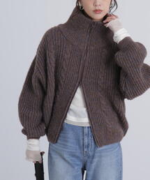 FREE'S MART | ◆スタンドネックショート丈ジップニットブルゾン(ブルゾン)