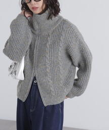 FREE'S MART | ◆スタンドネックショート丈ジップニットブルゾン(ブルゾン)