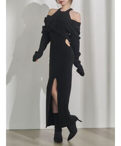 double button knit one piece BLACK（ワンピース）｜Miseki SEOUL