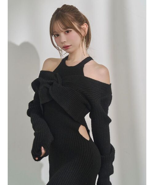 EATME（イートミー）の「ツイストニットワンピース（ワンピース・レディース・ブラック/ワイン/オフホワイト/グレー・FREE）」の13枚目の写真