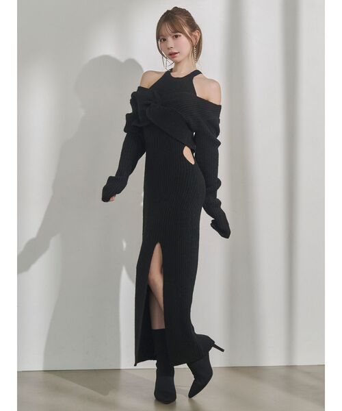 EATME（イートミー）の「ツイストニットワンピース（ワンピース・レディース・ブラック/ワイン/オフホワイト/グレー・FREE）」の16枚目の写真