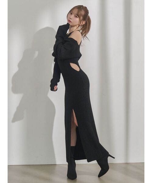 EATME（イートミー）の「ツイストニットワンピース（ワンピース・レディース・ブラック/ワイン/オフホワイト/グレー・FREE）」の17枚目の写真