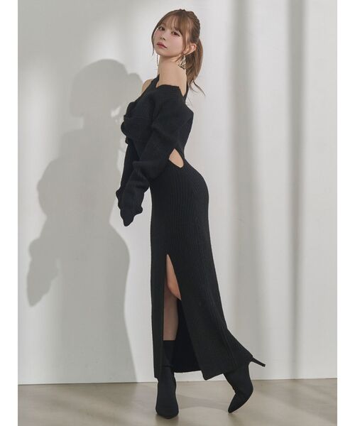 EATME（イートミー）の「ツイストニットワンピース（ワンピース・レディース・ブラック/ワイン/オフホワイト/グレー・FREE）」の18枚目の写真