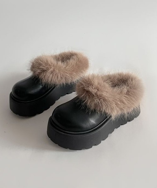 mebole(メボレ)の「ファー付き厚底スリッポンシューズ(スリッポン・レディース・ブラウン/ブラック・SMALL/MEDIUM/LARGE)」の19枚目の写真