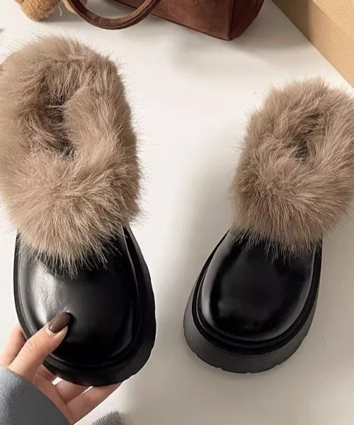 mebole(メボレ)の「ファー付き厚底スリッポンシューズ(スリッポン・レディース・ブラウン/ブラック・SMALL/MEDIUM/LARGE)」の15枚目の写真