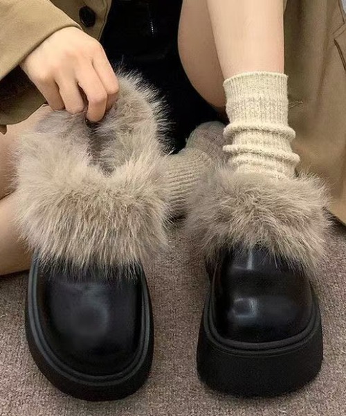 mebole(メボレ)の「ファー付き厚底スリッポンシューズ(スリッポン・レディース・ブラウン/ブラック・SMALL/MEDIUM/LARGE)」の14枚目の写真
