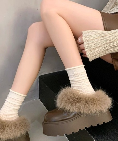 mebole(メボレ)の「ファー付き厚底スリッポンシューズ(スリッポン・レディース・ブラウン/ブラック・SMALL/MEDIUM/LARGE)」の20枚目の写真