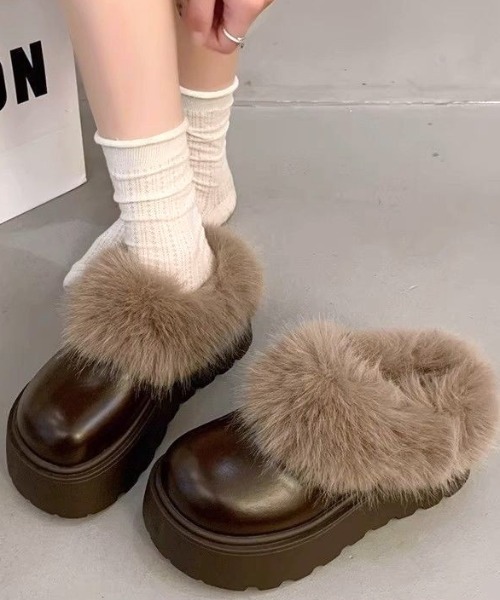 mebole(メボレ)の「ファー付き厚底スリッポンシューズ(スリッポン・レディース・ブラウン/ブラック・SMALL/MEDIUM/LARGE)」の22枚目の写真