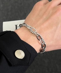 UP START（アップスタート）の「シルバーチェーン＆ストーンブレスレット/メンズ(T3)（ブレスレット）」