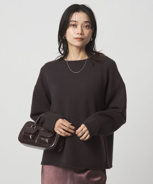 green label relaxing（グリーンレーベルリラクシング）の「SERENITY ボートネック プルオーバー ニット（ニット/セーター・レディース・ライトブルー/グレー/ナチュラル/ダークブラウン・FREE）」の3枚目の写真