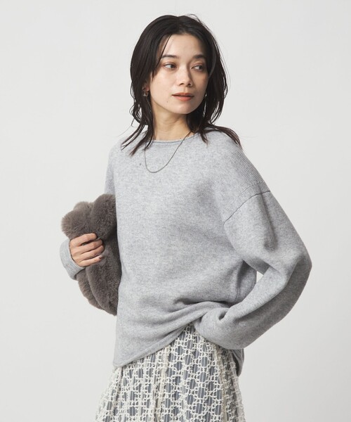 green label relaxing（グリーンレーベルリラクシング）の「SERENITY ボートネック プルオーバー ニット（ニット/セーター・レディース・ライトブルー/グレー/ナチュラル/ダークブラウン・FREE）」の2枚目の写真