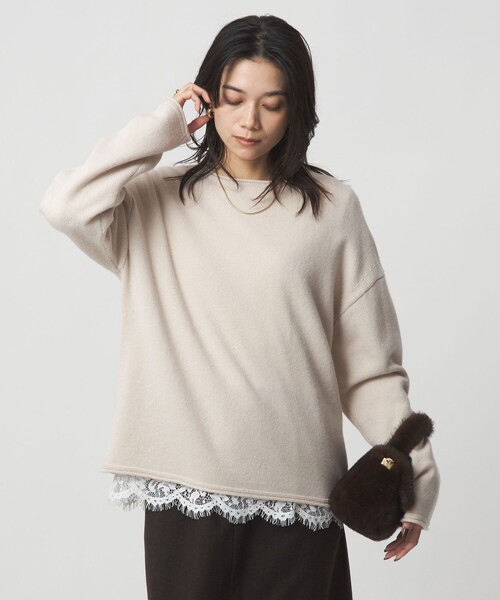 green label relaxing（グリーンレーベルリラクシング）の「SERENITY ボートネック プルオーバー ニット（ニット/セーター・レディース・ライトブルー/グレー/ナチュラル/ダークブラウン・FREE）」の13枚目の写真