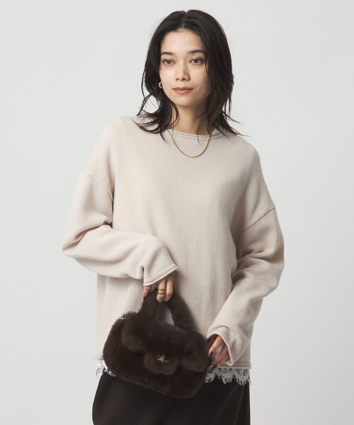 green label relaxing（グリーンレーベルリラクシング）の「SERENITY ボートネック プルオーバー ニット（ニット/セーター・レディース・ライトブルー/グレー/ナチュラル/ダークブラウン・FREE）」の14枚目の写真