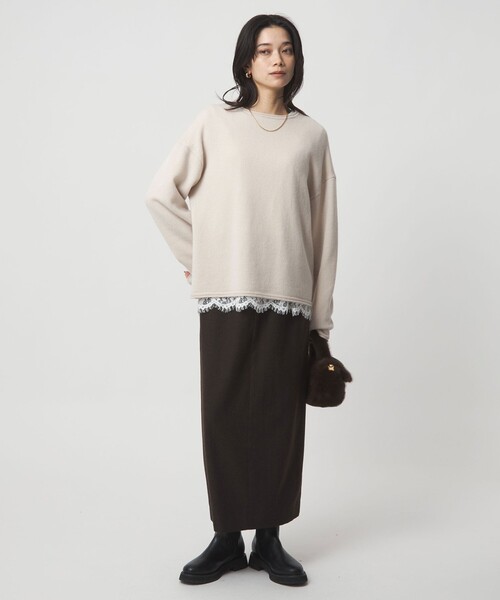 green label relaxing（グリーンレーベルリラクシング）の「SERENITY ボートネック プルオーバー ニット（ニット/セーター・レディース・ライトブルー/グレー/ナチュラル/ダークブラウン・FREE）」の17枚目の写真