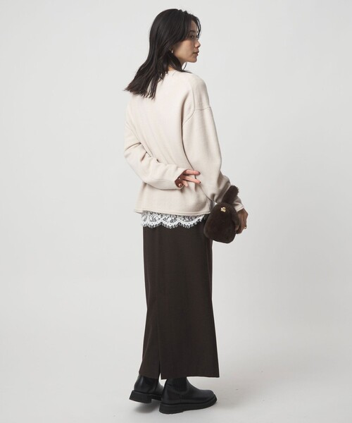 green label relaxing（グリーンレーベルリラクシング）の「SERENITY ボートネック プルオーバー ニット（ニット/セーター・レディース・ライトブルー/グレー/ナチュラル/ダークブラウン・FREE）」の5枚目の写真