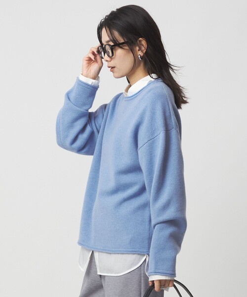 green label relaxing（グリーンレーベルリラクシング）の「SERENITY ボートネック プルオーバー ニット（ニット/セーター・レディース・ライトブルー/グレー/ナチュラル/ダークブラウン・FREE）」の6枚目の写真